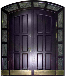 Парадная дверь №14 с отделкой Массив дуба - фото