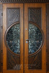 Парадная дверь №101 с отделкой Массив дуба - фото
