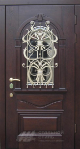 Парадная дверь №360 с отделкой Массив дуба - фото