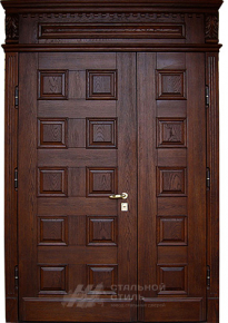 Парадная дверь №28 с отделкой Массив дуба - фото